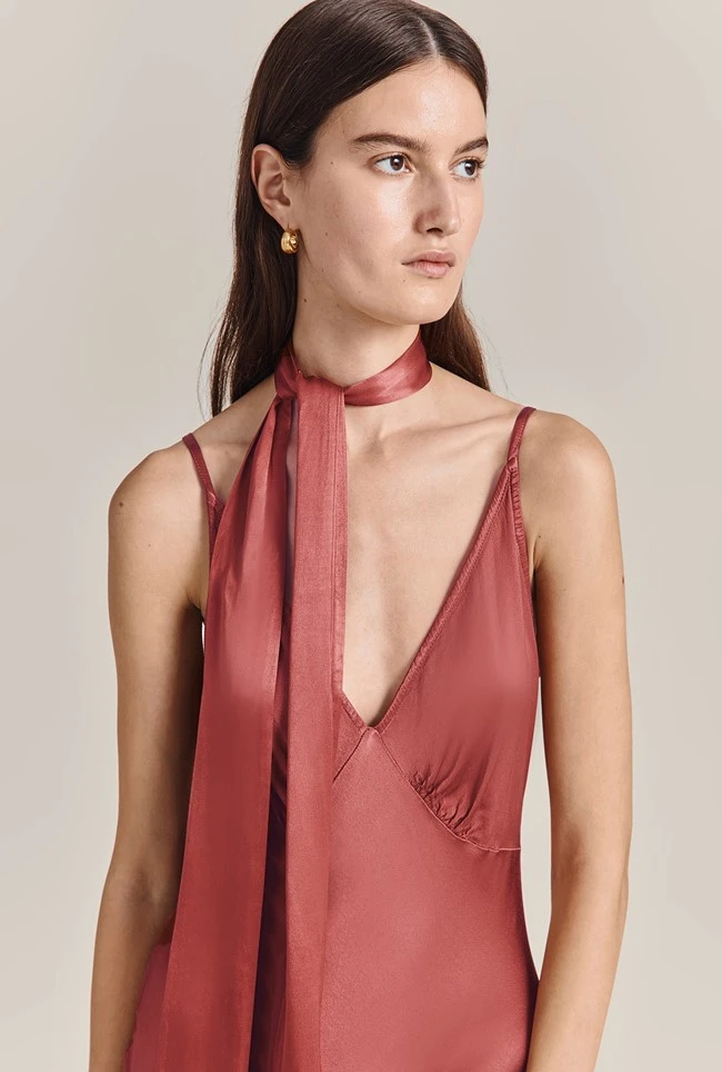 Alice Satin Scarf Dark Caramel 3 Alice Satin Scarf Dark Caramel