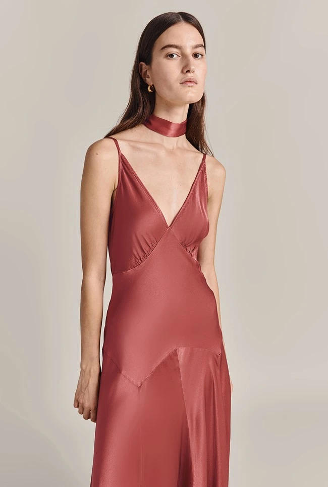 Alice Satin Scarf Dark Caramel 4 Alice Satin Scarf Dark Caramel - Image 2