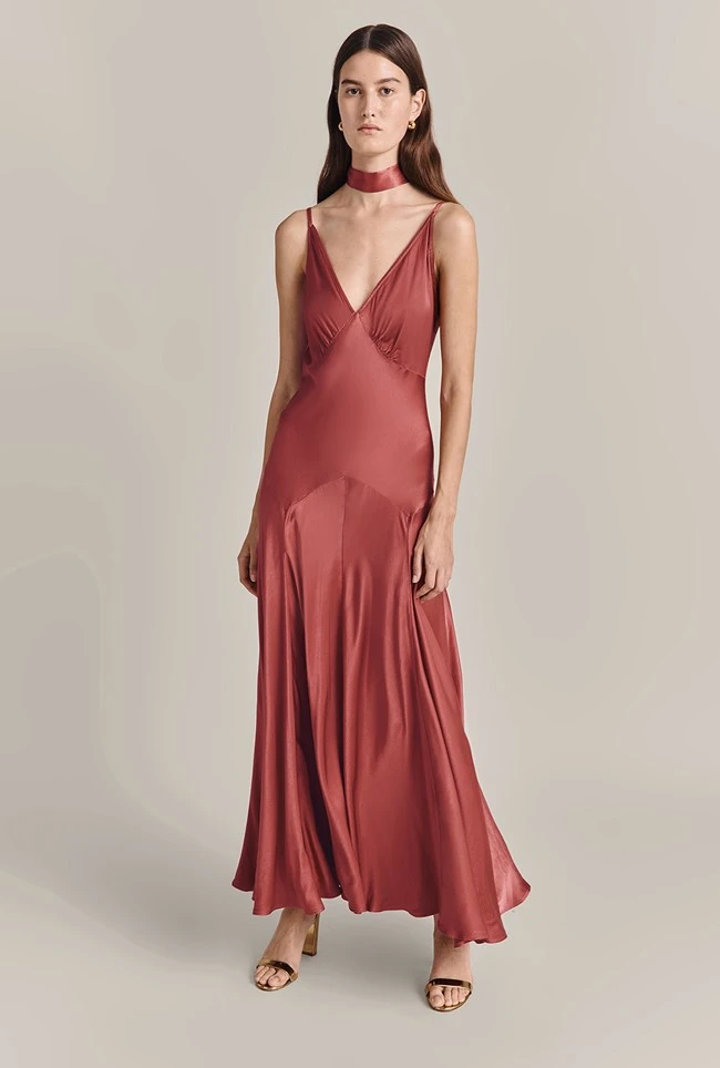 Alice Satin Scarf Dark Caramel 5 Alice Satin Scarf Dark Caramel - Image 3