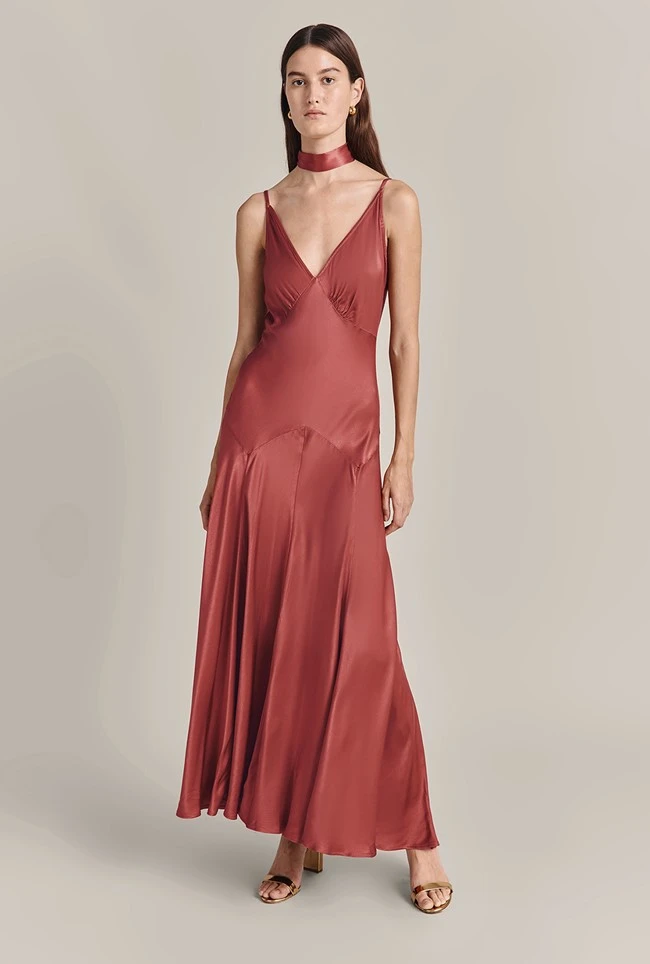 Alice Satin Scarf Dark Caramel 6 Alice Satin Scarf Dark Caramel - Image 4