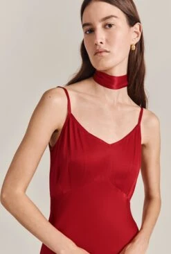 Alice Satin Scarf Red -Ghost Fashion Store A07G001 G03 29673 650px 964px