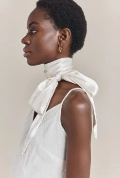 Alice Satin Scarf Ivory