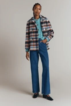 Daphne Checkered Wool Blend Duffle Jacket -Ghost Fashion Store C09G001 Z36 32446 650px 964px