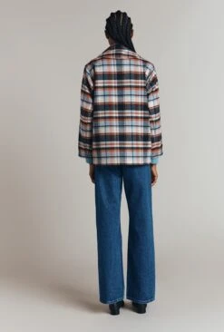 Daphne Checkered Wool Blend Duffle Jacket -Ghost Fashion Store C09G001 Z36 32451 650px 964px