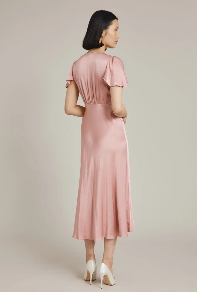 Grace Satin Midi Dress Rose 6 Grace Satin Midi Dress Rose - Image 4