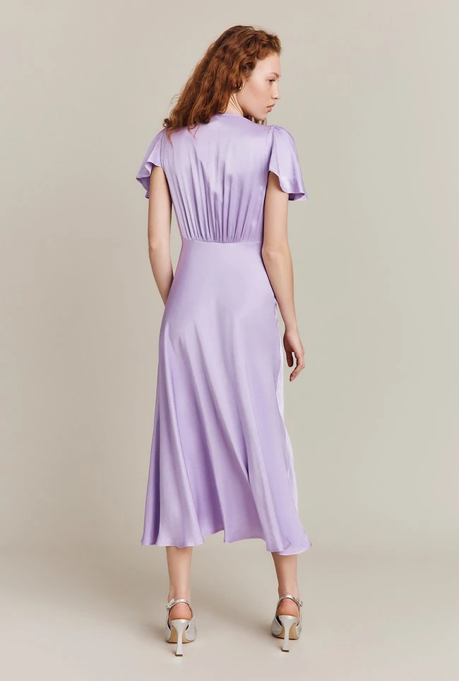 Grace Satin Midi Dress Lilac 5 Grace Satin Midi Dress Lilac - Image 3