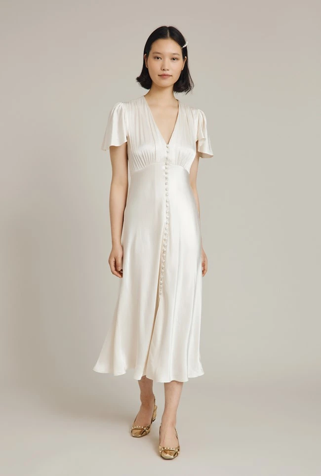 Grace Satin Midi Dress Ivory 4 Grace Satin Midi Dress Ivory - Image 2