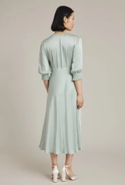 Elle Satin Midi Dress Dusty Green 12 Elle Satin Midi Dress Dusty Green -Ghost Fashion Store D04G019 J29 24231 650px 964px