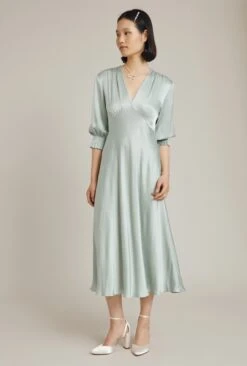 Elle Satin Midi Dress Dusty Green 13 Elle Satin Midi Dress Dusty Green -Ghost Fashion Store D04G019 J29 24233 650px 964px