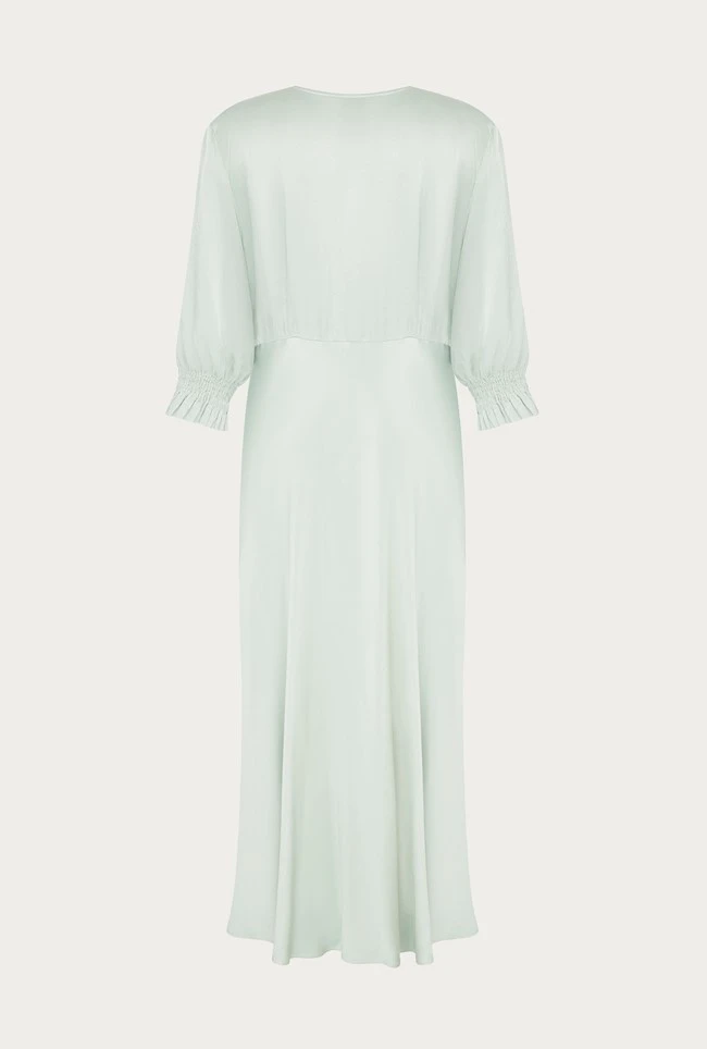 Elle Satin Midi Dress Dusty Green 9 Elle Satin Midi Dress Dusty Green - Image 7
