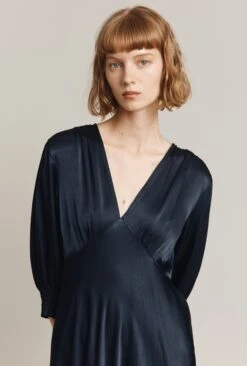 Elle Satin Midi Dress Navy 12 Elle Satin Midi Dress Navy -Ghost Fashion Store D04G019 K10 25257 650px 964px
