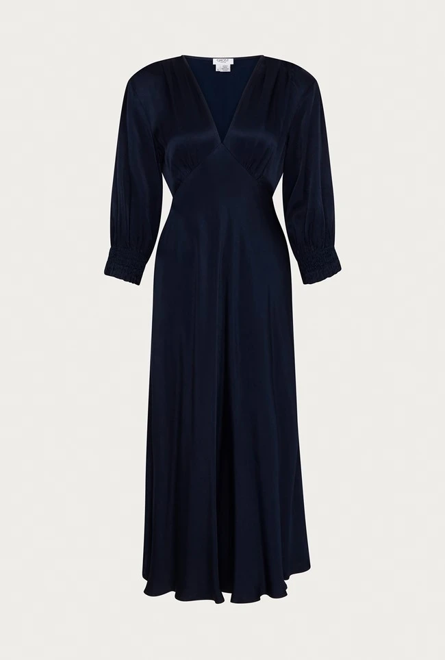 Elle Satin Midi Dress Navy 8 Elle Satin Midi Dress Navy - Image 6