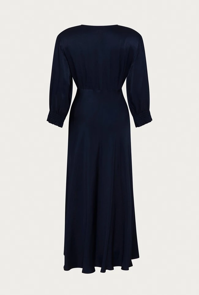 Elle Satin Midi Dress Navy 9 Elle Satin Midi Dress Navy - Image 7