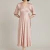 Elle Satin Midi Dress Boudoir Pink