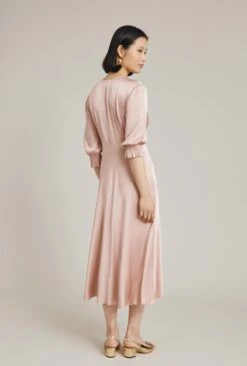 Elle Satin Midi Dress Boudoir Pink 12 Elle Satin Midi Dress Boudoir Pink -Ghost Fashion Store D04G019 N27 24246 650px 964px