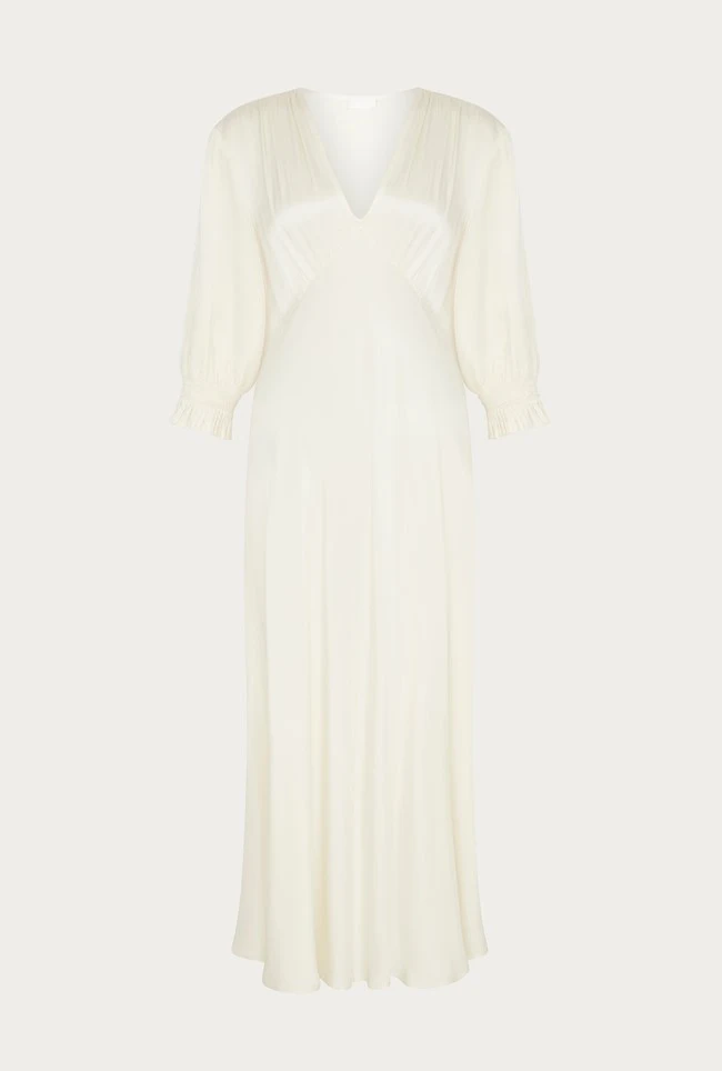 Elle Satin Midi Dress Ivory 7 Elle Satin Midi Dress Ivory - Image 5