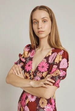 Alisa Dress Pink Woodstock Floral -Ghost Fashion Store D04G030 Z17 24459 650px 964px