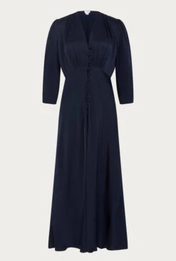 Madison Satin Midi Dress Navy -Ghost Fashion Store D05G001 K10 25321 650px 964px