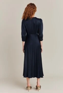 Madison Satin Midi Dress Navy -Ghost Fashion Store D05G001 K10 27131 650px 964px