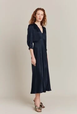 Madison Satin Midi Dress Navy -Ghost Fashion Store D05G001 K10 27132 650px 964px