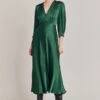Madison Satin Midi Dress Dark Green -Ghost Fashion Store D05G001A J13 28715 650px 964px