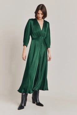 Madison Satin Midi Dress Dark Green 8 Madison Satin Midi Dress Dark Green -Ghost Fashion Store D05G001A J13 28716 650px 964px