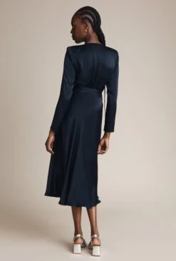 Meryl Satin Midi Dress Navy 10 Meryl Satin Midi Dress Navy -Ghost Fashion Store D05G002 K10 26049 650px 964px