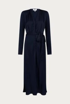 Meryl Satin Midi Dress Navy 12 Meryl Satin Midi Dress Navy -Ghost Fashion Store D05G002 K10 26051 650px 964px