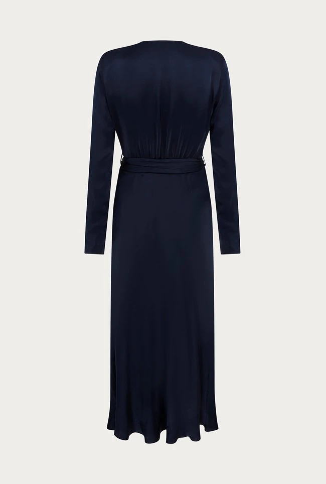 Meryl Satin Midi Dress Navy 8 Meryl Satin Midi Dress Navy - Image 6