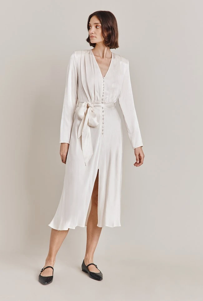 Meryl Satin Midi Dress Ivory 4 Meryl Satin Midi Dress Ivory - Image 2