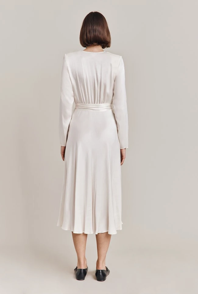 Meryl Satin Midi Dress Ivory 6 Meryl Satin Midi Dress Ivory - Image 4