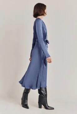 Meryl Satin Midi Dress Dark Blue -Ghost Fashion Store D05G002A K06 28763 650px 964px