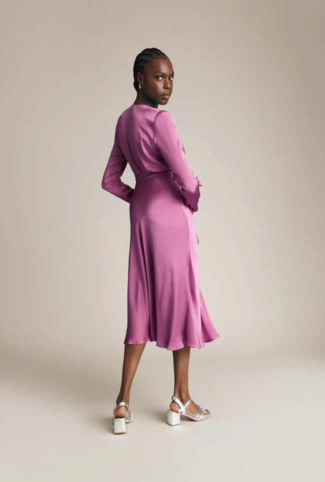 Meryl Satin Midi Dress Bright Mauve 5 Meryl Satin Midi Dress Bright Mauve - Image 3