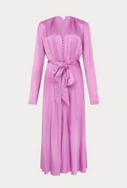 Meryl Satin Midi Dress Bright Mauve 10 Meryl Satin Midi Dress Bright Mauve -Ghost Fashion Store D05G002A L12 26872 650px 964px