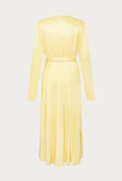 Meryl Satin Midi Dress Butter -Ghost Fashion Store D05G002A M09 27538 650px 964px