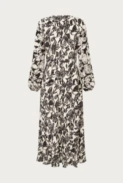 Belle Crepe Midi Dress Graphic Floral -Ghost Fashion Store D05G008 Z04 24961 650px 964px