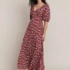 Annie Crepe Midi Dress Red Floral 1 Annie Crepe Midi Dress Red Floral -Ghost Fashion Store D05G021 Z14 25718 650px 964px
