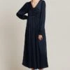 Violet Satin Midi Dress Navy 2 Violet Satin Midi Dress Navy -Ghost Fashion Store D05G026 K10 26253 650px 964px