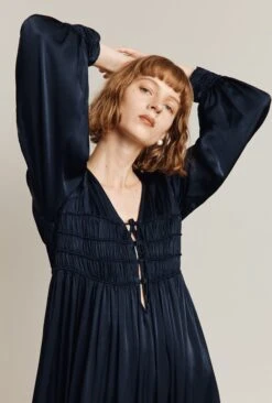 Violet Satin Midi Dress Navy 11 Violet Satin Midi Dress Navy -Ghost Fashion Store D05G026 K10 26255 650px 964px