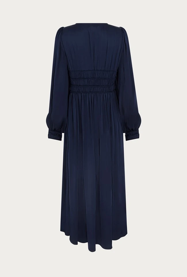 Violet Satin Midi Dress Navy 9 Violet Satin Midi Dress Navy - Image 7