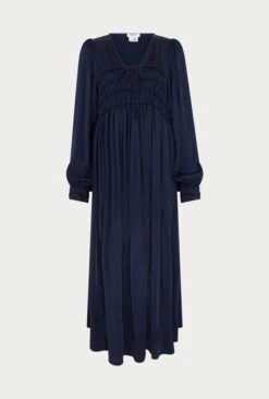 Violet Satin Midi Dress Navy 14 Violet Satin Midi Dress Navy -Ghost Fashion Store D05G026 K10 26259 650px 964px