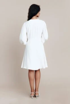 Shyla Crepe Knee-Length Dress Ivory -Ghost Fashion Store D05G036 M12 25759 650px 964px