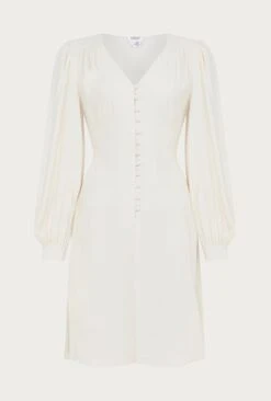 Shyla Crepe Knee-Length Dress Ivory -Ghost Fashion Store D05G036 M12 25764 650px 964px