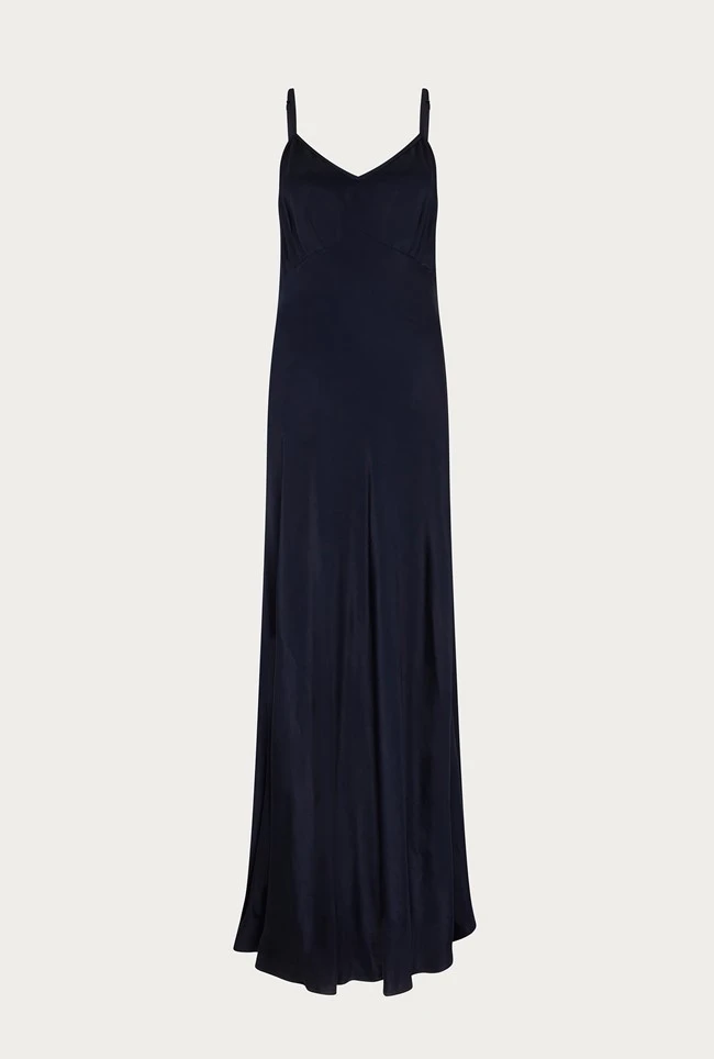Winnie Satin Maxi Dress Navy 8 Winnie Satin Maxi Dress Navy - Image 6
