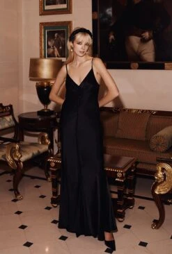 Sariyah Satin Maxi Dress Black 9 Sariyah Satin Maxi Dress Black -Ghost Fashion Store D05G069 A01 26305 650px 964px