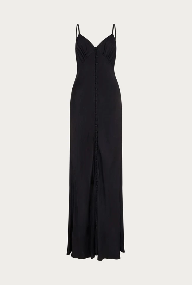 Sariyah Satin Maxi Dress Black 6 Sariyah Satin Maxi Dress Black - Image 4