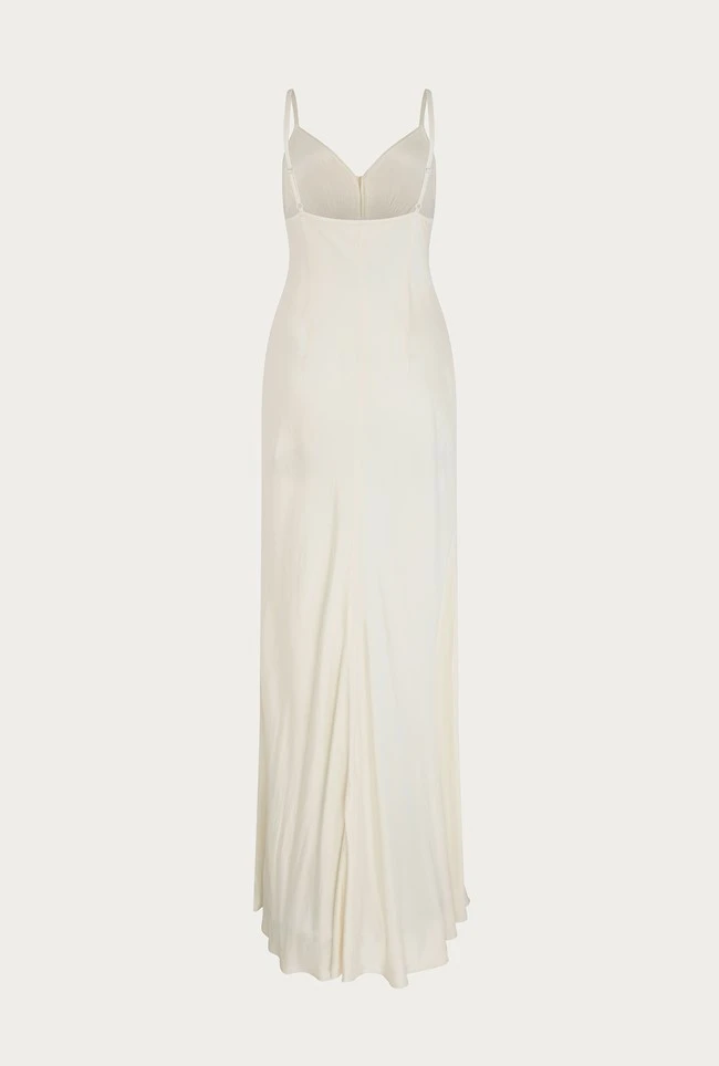 Sariyah Satin Maxi Dress Ivory 9 Sariyah Satin Maxi Dress Ivory - Image 7