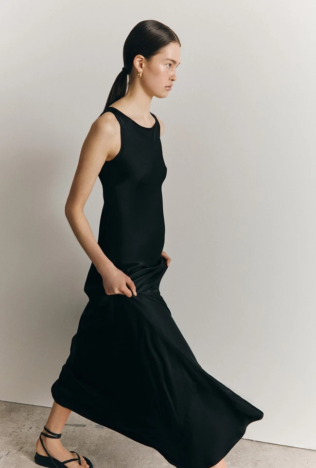 Callie Satin Maxi Dress Black 4 Callie Satin Maxi Dress Black - Image 2