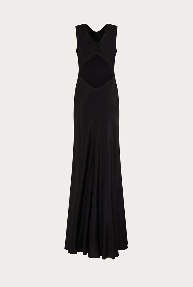 Ada Satin Maxi Dress Black 8 Ada Satin Maxi Dress Black - Image 6