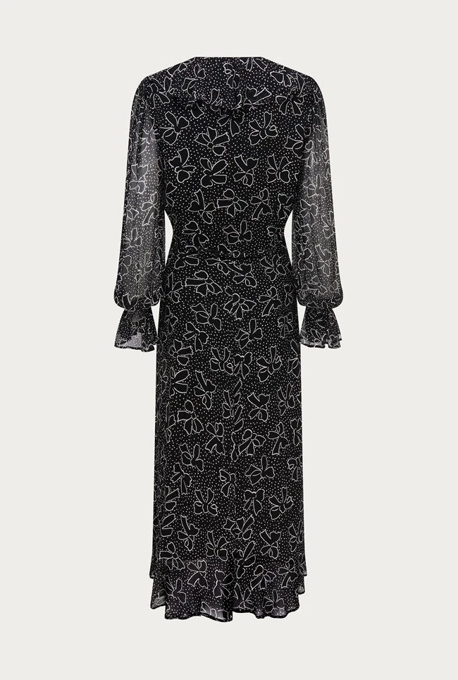 Su Georgette Maxi Dress Black Velvet Bows 8 Su Georgette Maxi Dress Black Velvet Bows - Image 6